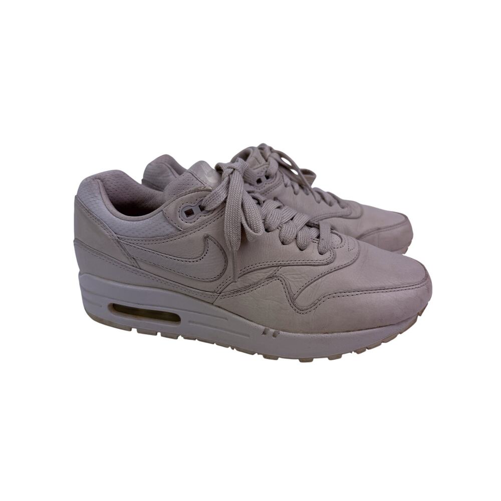 Nike Air Max 1 Grey Leather Neutral Vintage Cushion Sneakers Wolf Grey Tone Sz 8